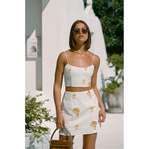 Sabo Skirt Women's Printed Rolando Mini Skirt in Ivory Size SMALL NEW! - Picture 6 of 6